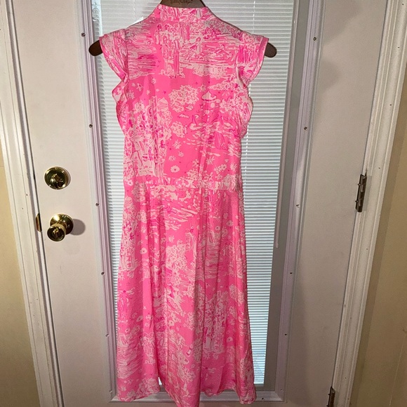 Lilly Pulitzer🦄 NWT Palm Beach Silk Midi Dress Pop Up Skinny Dipping 🦄 - Picture 10 of 12